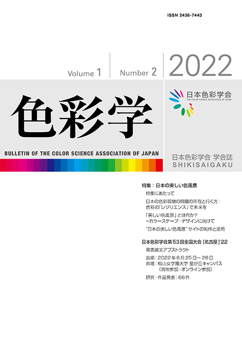 日本色彩学会 学会誌「色彩学」Vol.1 No.2 表紙と目次